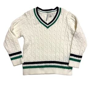 JANIE AND JACK Cape Cod Captain White/Navy Trim Sweater Size 2T